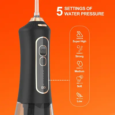 F6 portable oral irrigator with 5 nozzles