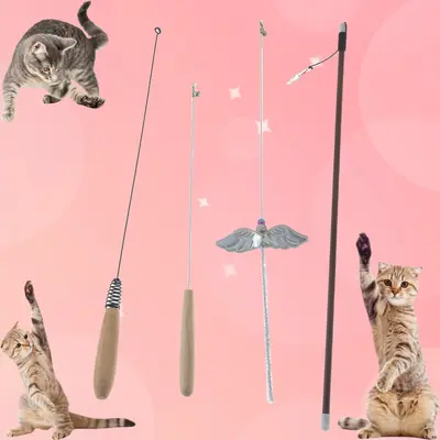 Cat Teaser Wand with Removable Replacement Head - 3