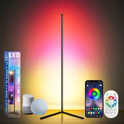 RGBIC Yere Basma Ambiyans Lambası Bluetooth LED Köşe Lambası - 11