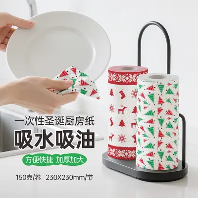 Cross-border Export Christmas Pattern Series Kitchen Paper Oil-absorbent Water-absorbent Paper Creative Printed Christmas Kitchen Paper