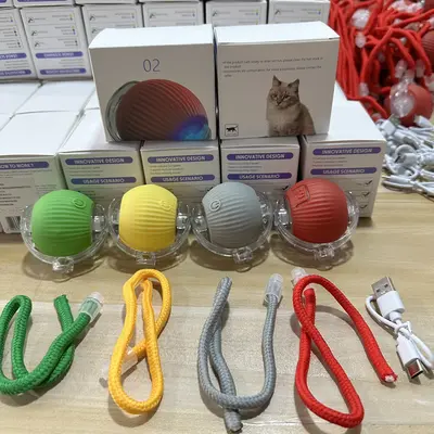 Bite-Resistant Automatic Cat Ball Toy with Rope - 13