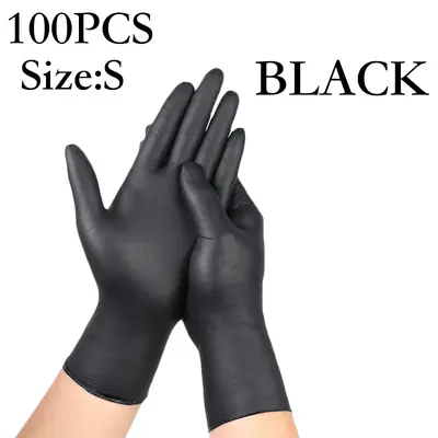Disposable Black Nitrile Gloves for Kitchen and Dishwashing, Waterproof