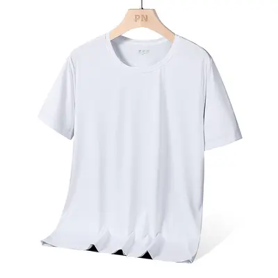 Herren-Laufshirt aus Eisseide, kurzarm, locker, elastisch, schnelltrocknend, Plus Size - 7