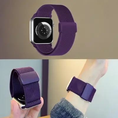 Suitable for Apple Watch S10 Strap 42mm 46mm Nylon Elastic Magnetic Closure Strap Apple Watch Band