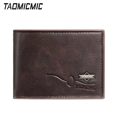 Ultra-Thin Short Men's Wallet with Banknote Compartment, Zipper and ID Card Holder, PU Lea - 8