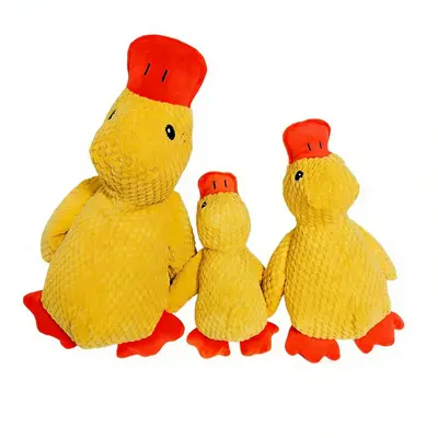 Squeaky Yellow Duck Plush Dog Toy, Chew-Resistant for Puppies - 6