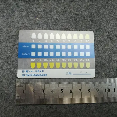 Diş Renk Karşılaştırma Kartı, PVC, Uzun Şerit, Mat Yüzey