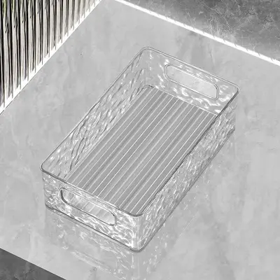 Acrylic frost pattern cosmetic storage box, transparent, large capacity - 6