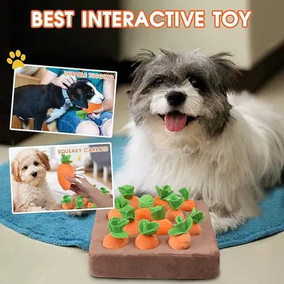 Plush Dog Toy with Squeaker, for Chewing, Relaxation and Food Hiding - 4