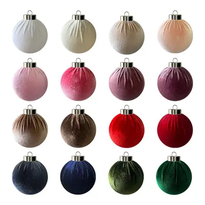 8cm Flocked Christmas Ball Ornament for Christmas Tree