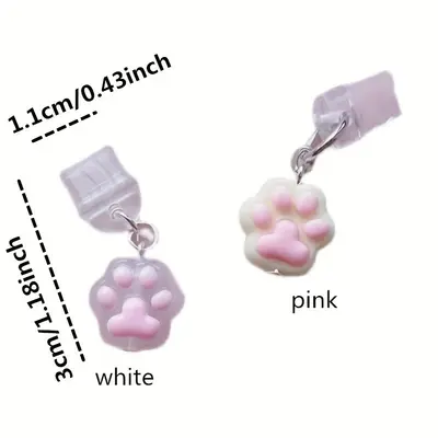 Cep Telefonu Toz Tıkacı Büyüleyici Sevimli Pembe Kedi Pençesi Cep Telefonu Süsleri Kawaii Pembe Köpek Pançesi Toz Tıkacı Cep Telefonu