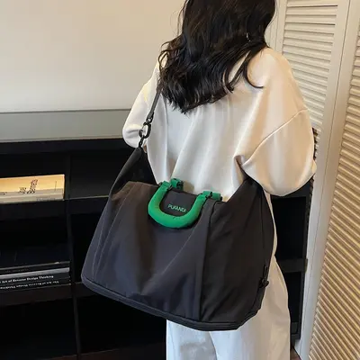 跨境可拓展健身包大容量扩容斜挎运动包出差短途旅行包待产收纳包