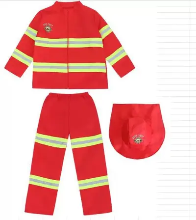 Children's Firefighter Costume, Role-Play Fire Brigade Training Set - 8