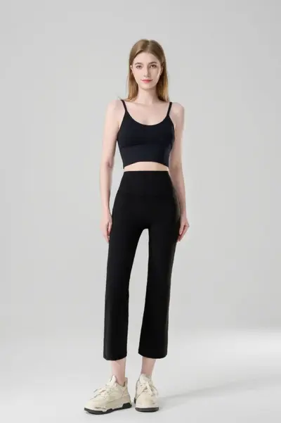 Women's Summer Yoga Pants, High-Waist Tummy Control, Thin Flared Leg - 7