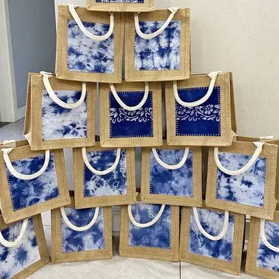 Handmade Tie-Dye Linen Bag, DIY Material Kit
