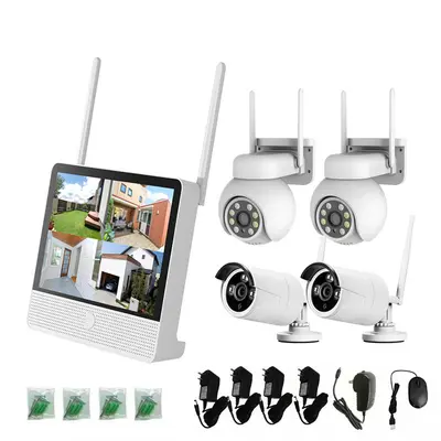 10,1-Zoll-Funk-Überwachungsset für Heim- und Geschäftsbereiche, Hochauflösungs-Kameraset, WLAN-Mobilfunk-Netzwerksonde mit Fernzugriff.