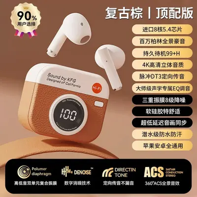 Retro-Kamera Bluetooth-Ohrhörer halboffenes Design Geräuschunterdrückung - 8