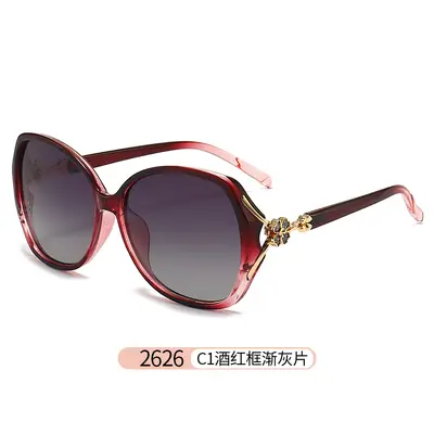Polarized Four-Leaf Clover Large-Frame Retro Sunglasses for Women - 7