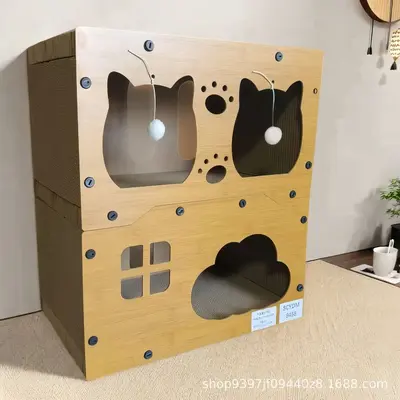 Modular Cat Bed with Scratching Board and Climbing Frame - 7