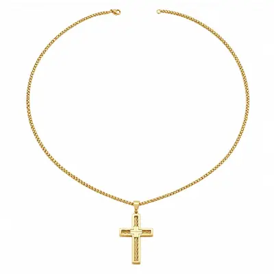 Çift katmanlı çapraz kolye, metal, üç renk - 6