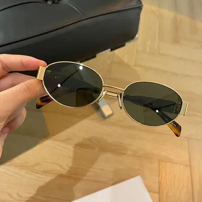 Oval Metal Frame Sunglasses for Women - 10