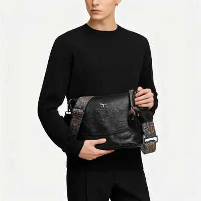 Damen-Schultertasche klassisch schlicht mit breitem Schultergurt - 5