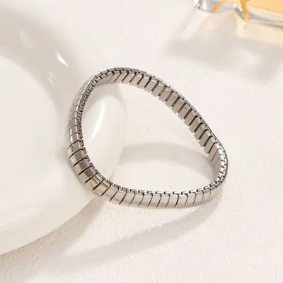 AliExpress Amazon sınır ötesi en çok satan kız çocuk bilekliği, solmayan üst düzey paslanmaz çelik elastik bileklik, popüler aksesuar. - 10