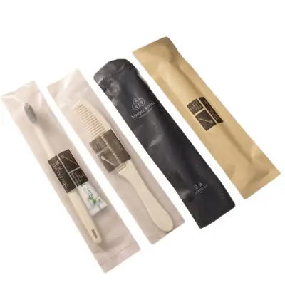 Disposable Hotel Toothbrush and Toothpaste Amenity Set - 6