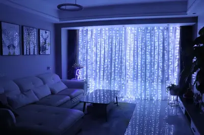 Sınır ötesi stokta bulunan 3*3 metrelik LED bakır tel ışık zinciri, kancalı, uzaktan kumandalı, USB girişli, yatak odası perde dekorasyonu için. - 9