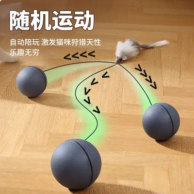 新款猫咪自嗨滚滚球宠物玩具自动滚动球逗猫球宠物用品亚马逊批发