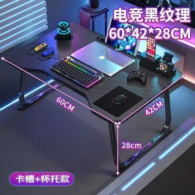 Foldable Study Desk with Large Tabletop, Bedroom - 13
