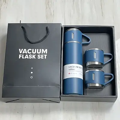 All-Steel Thermos Cup with Lid, Gift Box Set, Leak-Proof - 9
