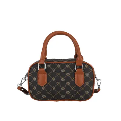 Retro Women's Small Square Bag with Textured Finish - 5