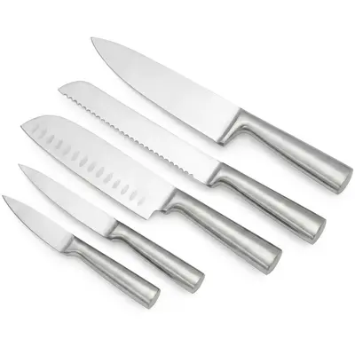 5-piece kitchen knife set, stainless steel, full steel handle