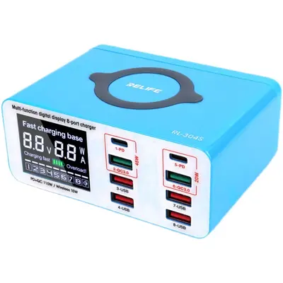 Çok bağlantı noktalı USB şarj cihazı hızlı şarj kablosuz şarj cihazı USB soket fişi çok bağlantı noktalı şarj genişletici PD hızlı şarj