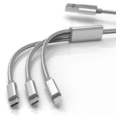 3-in-1 Ladekabel-Set mit USB-Doppelport-Stecker, Schnellladung - 9