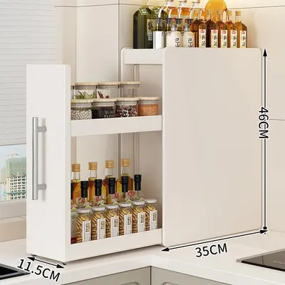 Kitchen seasoning rack, multi-layer, pull-out, condiment organizer - 12