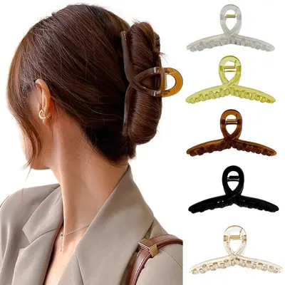 Large shark hair clip for women, premium hair clip for the back of the head, wholesale hair accessory with DIY base clip.