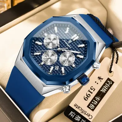 POEDAGAR Herrenuhr, wasserdicht, Chronograph - 8