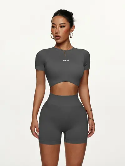 Hochtaillierte elastische Yoga-Shorts mit Po-Effekt, figurformend, Fitnessbekleidung - 10