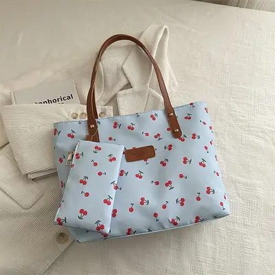 Large Capacity Printed Women's Tote Bag, Daily Single Shoulder Bag - 8