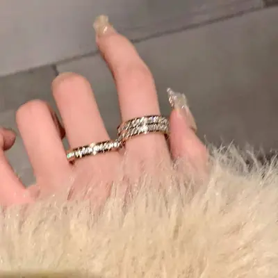 Minimalist titanium steel index finger ring for women