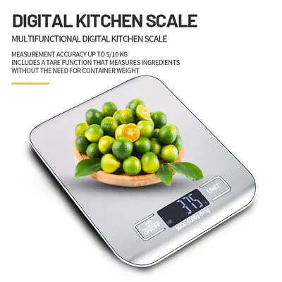 Водонепроницаемые цифровые кухонные весы из нержавеющей стали с функцией тары