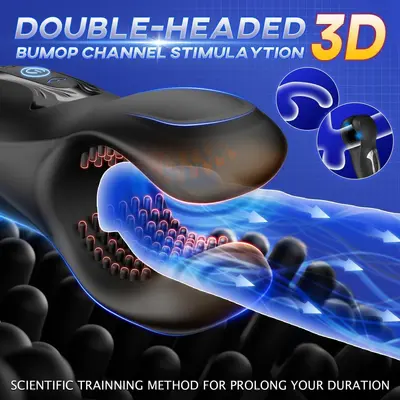 Multi-Frequency Dual-Head Vibrating Penis Trainer, Portable Male Vibrator