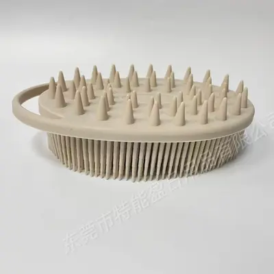 Round Silicone Bath Brush - Double-Sided Dual-Purpose Cleaning and Massage Brush, Soft Silicone Hair and Body Wash Brush, Gentle on Skin - 9