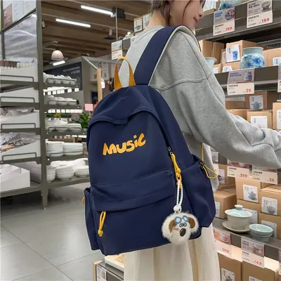 Korean style college style school backpacks for boys and girls, fashionable large capacity travel backpacks, lightweight middle and high school student backpacks - 3