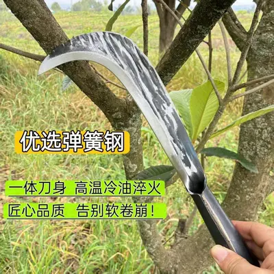 Einteilige Sichel aus Vollstahl, 8 Liang, Federstahl, Hammerschlag-Muster