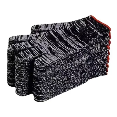 【Black Gauze】Рабочие перчатки из хлопковой нити, утолщённая нейлоновая пряжа, нескользящие, износостойкие, рабочие, мужские и женские, белые защитные