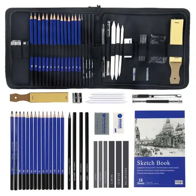 Farbstift-Set mit Skizzen- und Malwerkzeugen - 9