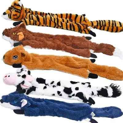 Leather Shell Plush Dog Toy, Squeaky, Durable Chew Toy - 2